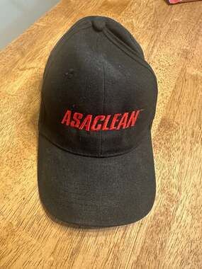 Vintage Asaclean Promotional Black Adjustable Cotton Strapback Hat